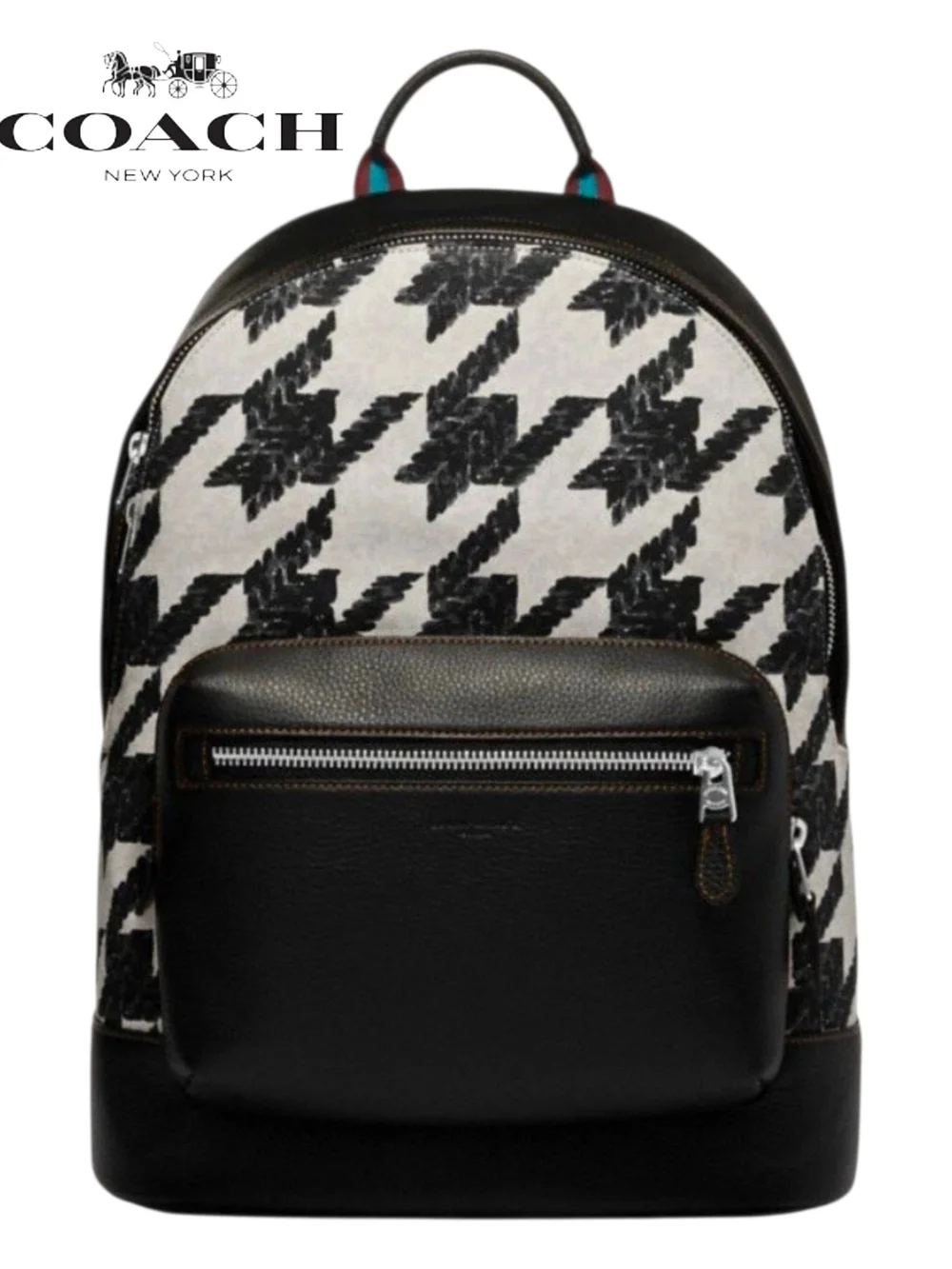 Coach West Houndstooth Print Backpack w/ Leather Trim CJ514 (Retail $550)